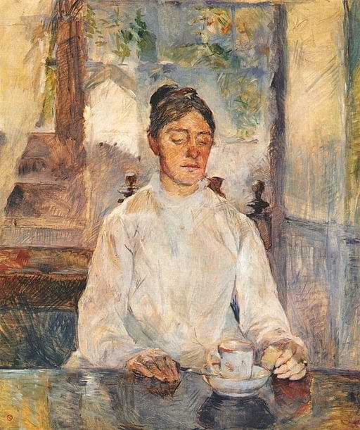 The artist's mother, comtesse Adèle de Toulouse-Lautrec, at breakfast.