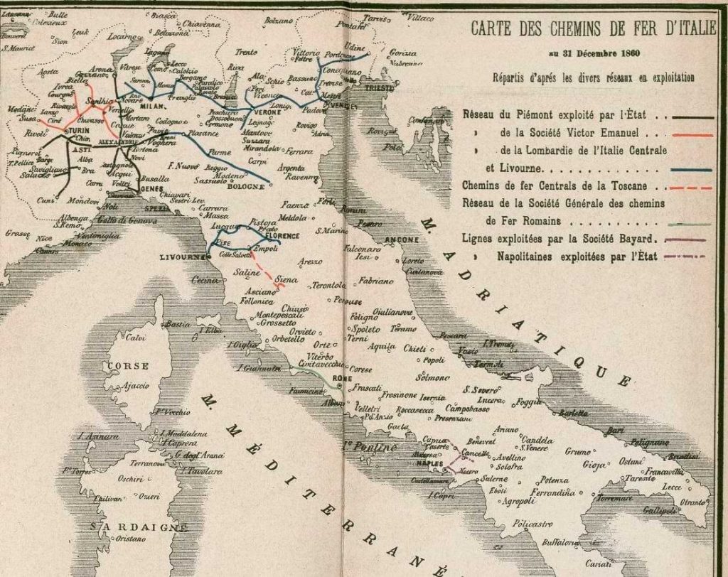 An 1860 Map of Italy. Forlimpopoli is Located South of Ravenna. 