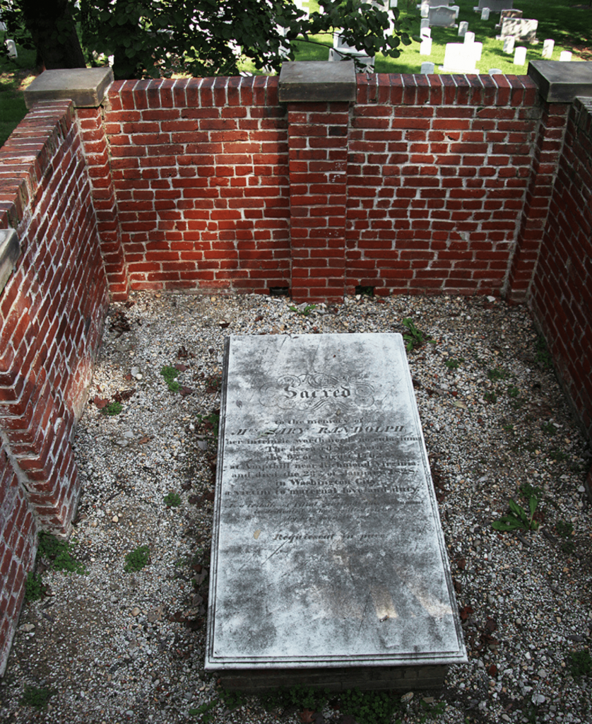 Gravesite of Mary Randolph, the author of The Virginia Housewife