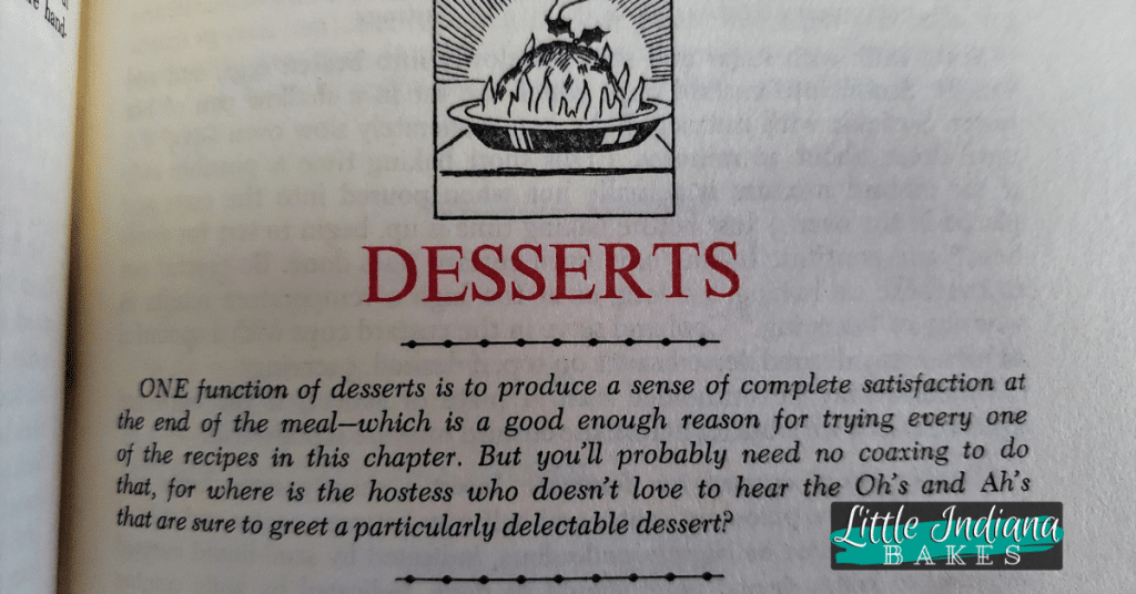 The Modern Family Cookbook chapter intro for "Desserts." 
