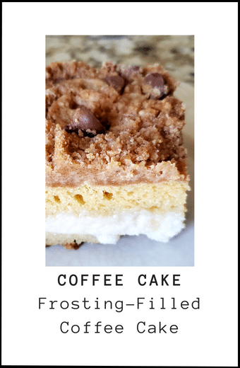 A recipe for a company ready homemade frosting filled coffee cake
