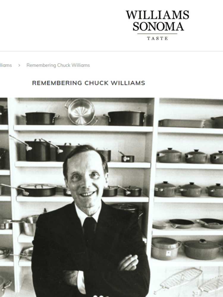 Williams Sonoma's Chuck Williams All about the man behind the store branding
